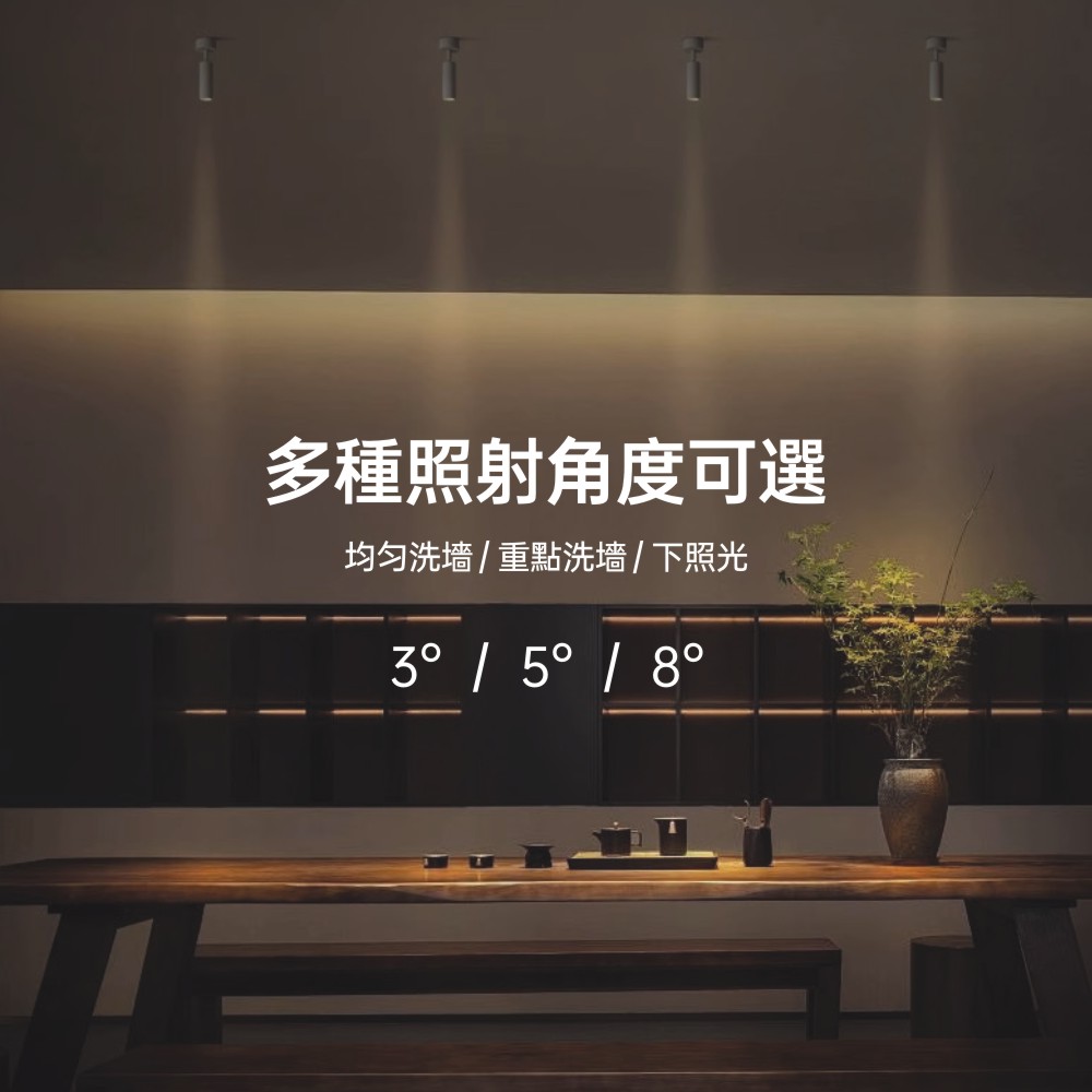 光束角 (4) 窄光束角LED投射軌道燈