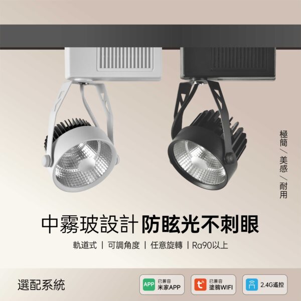 美地中霧玻 (1) 美地中霧玻LED軌道燈12W