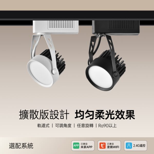 美地擴散型LED軌道燈12W