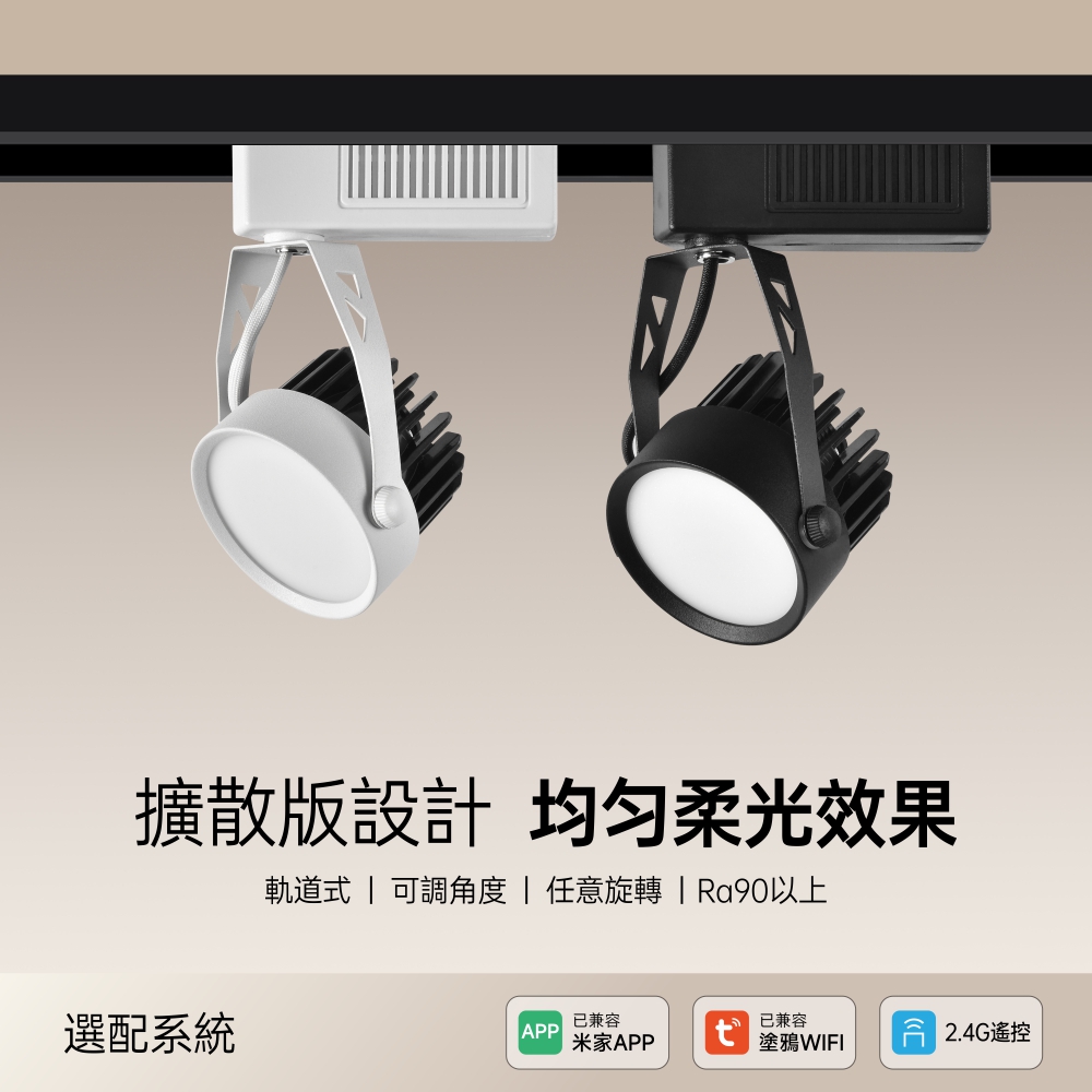 美地擴散型LED軌道燈12W