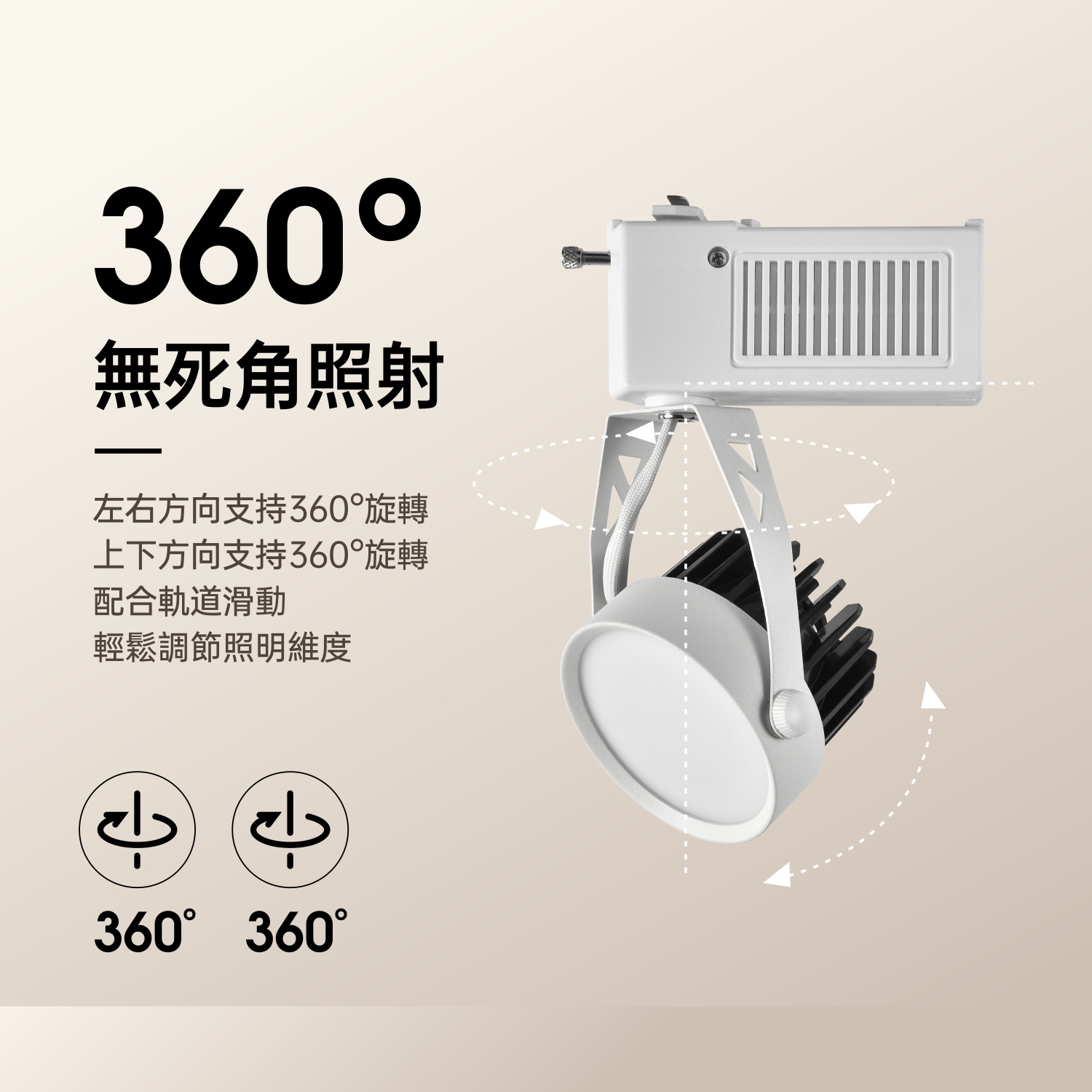 美地擴散型LED軌道燈12W