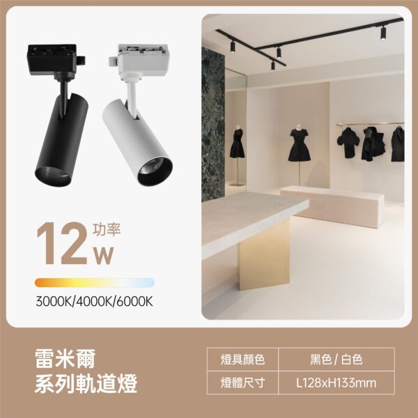 雷米爾LED軌道燈12W