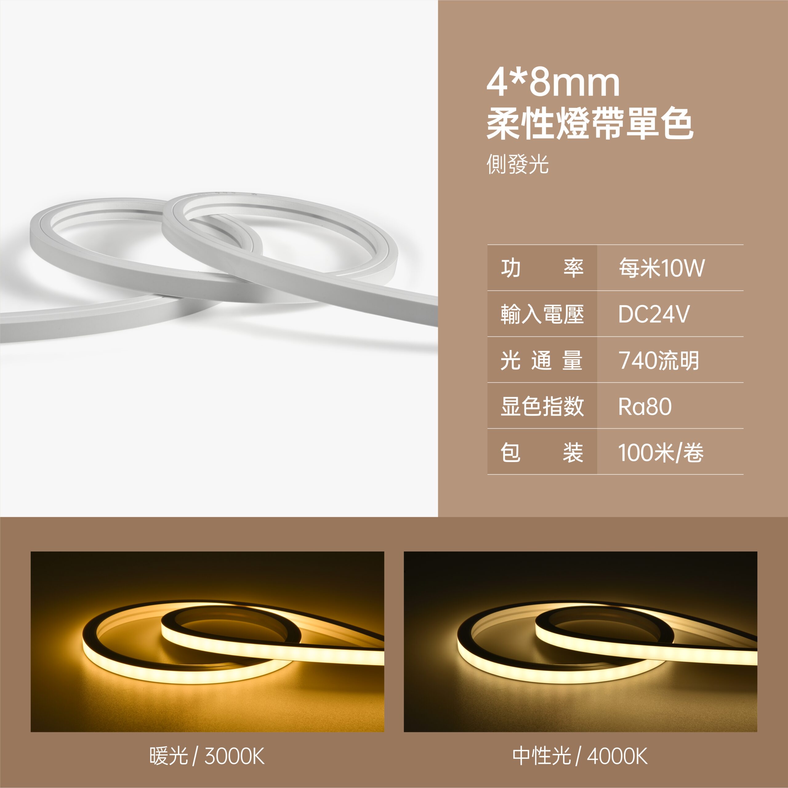 0408<側發光>柔性矽膠LED燈帶