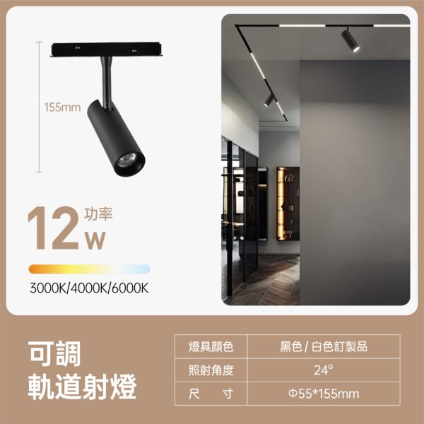 20磁吸軌道 導軌燈12W