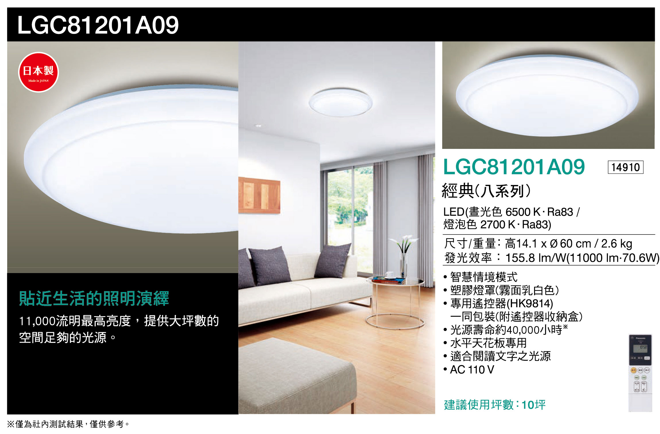 國際牌Panasonic遙控吸頂燈LGC81201A09經典70.6W