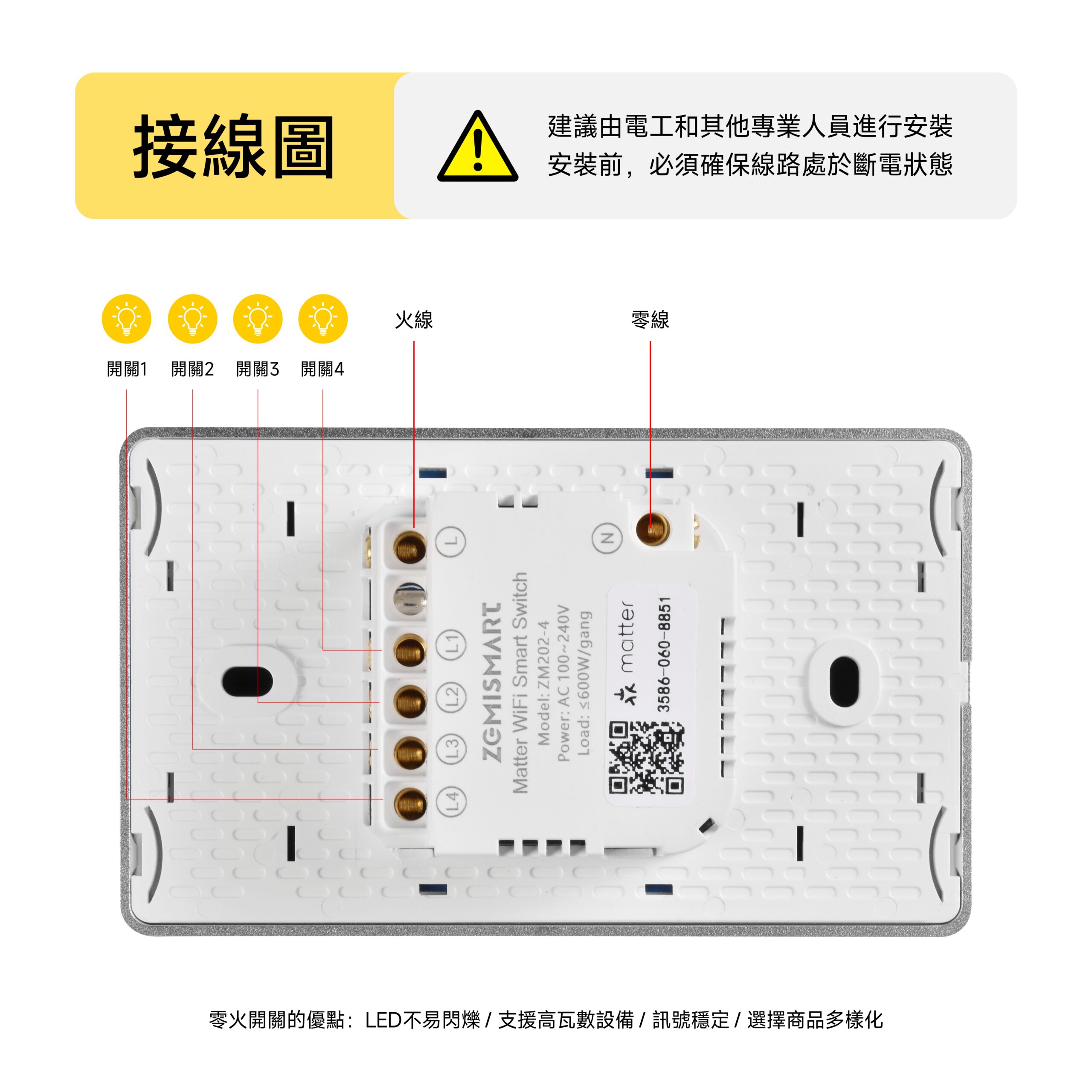 玻璃 智慧開關面板 觸控型 單開 奇恩舖子